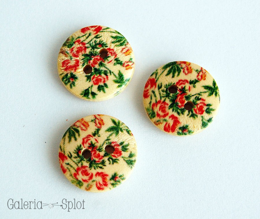 guziki - 20 mm róże guziki - 20 mm róże