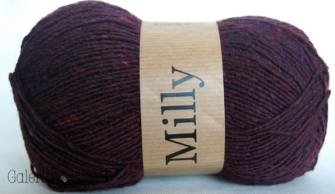Milly - 228 ciemny fiolet, tweed, melanż