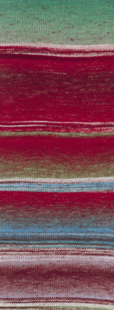 Gomitolo Denim Inca - 157 - czewień, róż, seledyn, turkus Gomitolo Denim Inca - 157 - czewień, róż, seledyn, turkus