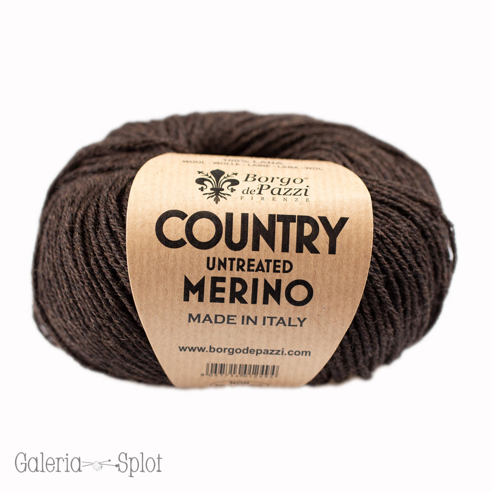 Country Untreated Merino - 4 czekoladowy brąz Country Untreated Merino - 4 czekoladowy brąz