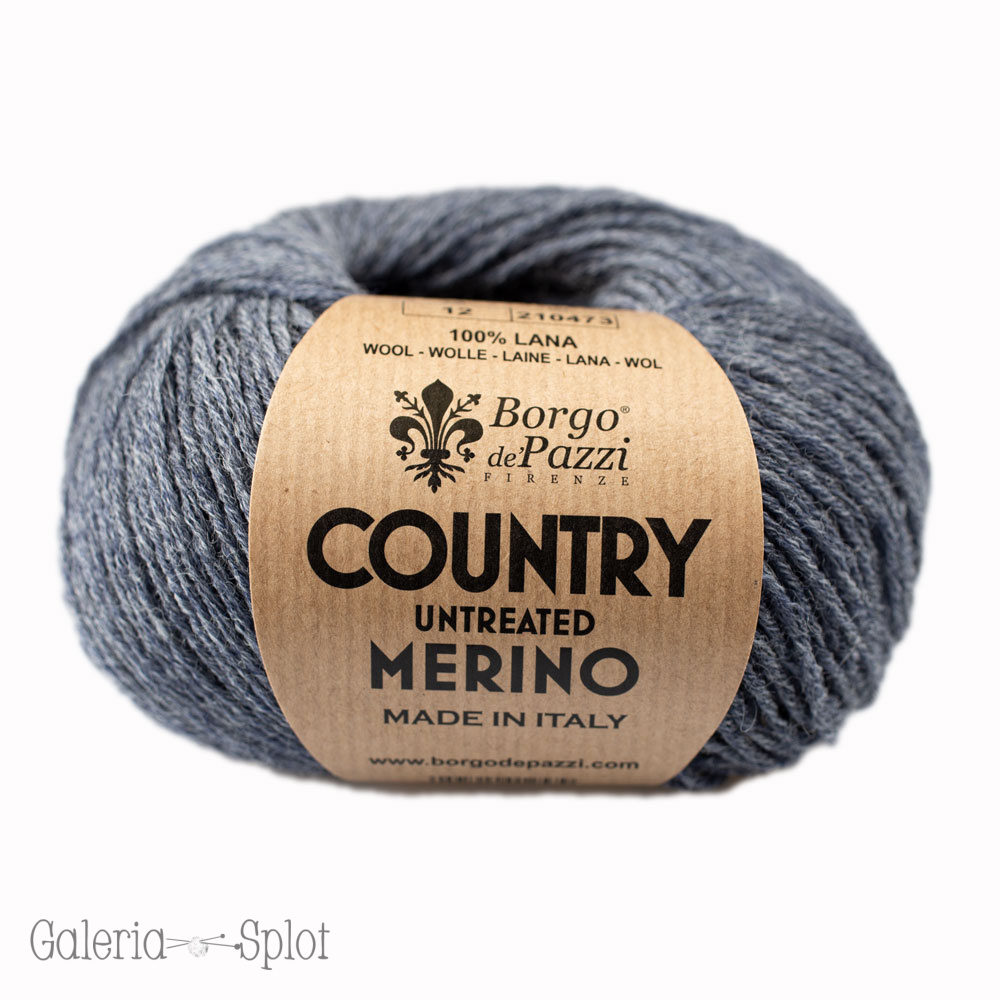 Country Untreated Merino - 12 jeansowy melanż Country Untreated Merino - 12 jeansowy melanż