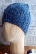 czapka kaszmir z moherem odcienie niebieskiego