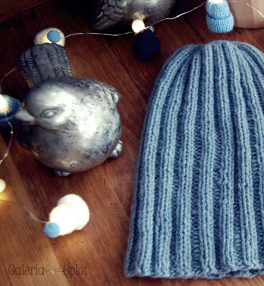 czapka merino z recyklingu- niebieski czapka merino z recyklingu- niebieski