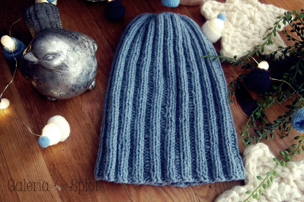 czapka merino z recyklingu- niebieski czapka merino z recyklingu- niebieski