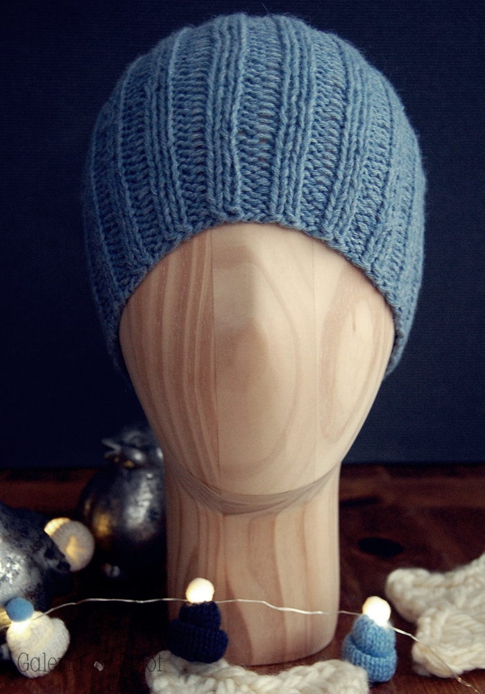 czapka merino z recyklingu- niebieski czapka merino z recyklingu- niebieski