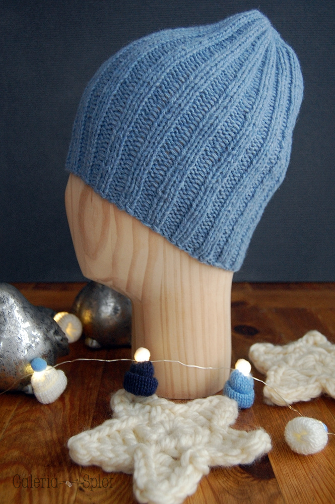 czapka merino z recyklingu- niebieski czapka merino z recyklingu- niebieski