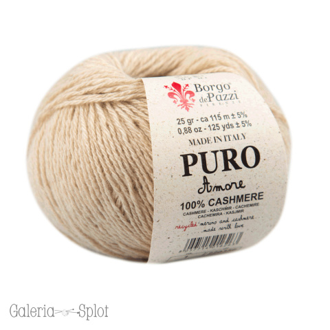 Amore Puro Cashmere - biel wełny 1