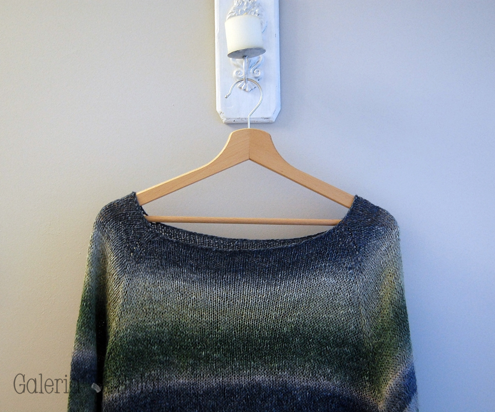 Lino-letni sweterek 2 zieleń-błękit
