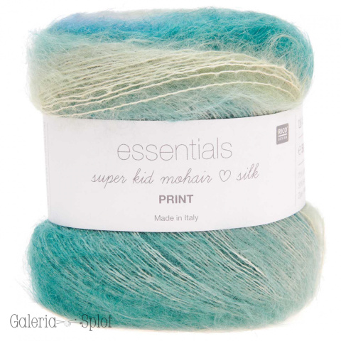 essentials super kid mohair silk Print spring - 011 zieleń, turkus