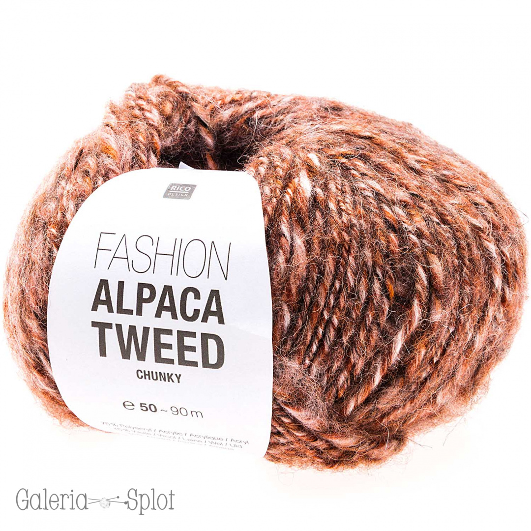 fashion alpaca tweed -002 brąz, ecru