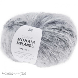 creative mohair melange - 008 biały, szary, czarny