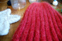 czapka kaszmir z moherem odcienie czerwieni