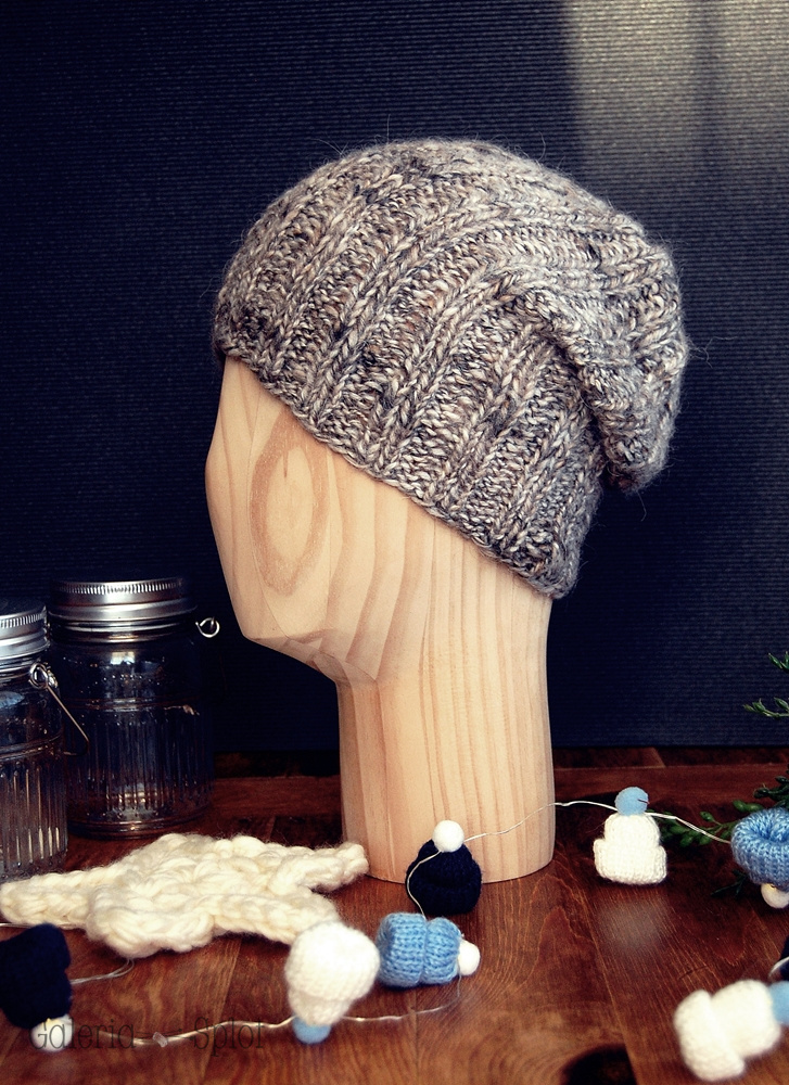 czapka brązowy tweed czapka brązowy tweed