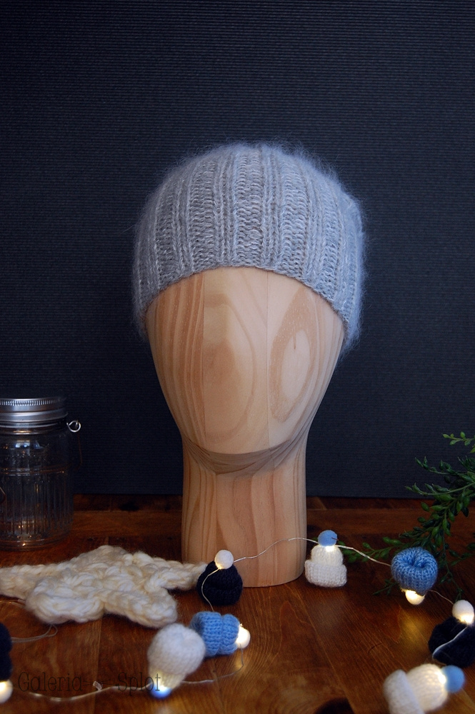 czapka merino z moherem - szary czapka merino z moherem - szary