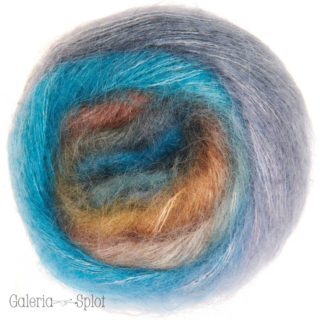 essentials super kid mohair silk Print summer- 013 niebieski, brąz essentials super kid mohair silk Print summer- 013 niebieski, brąz