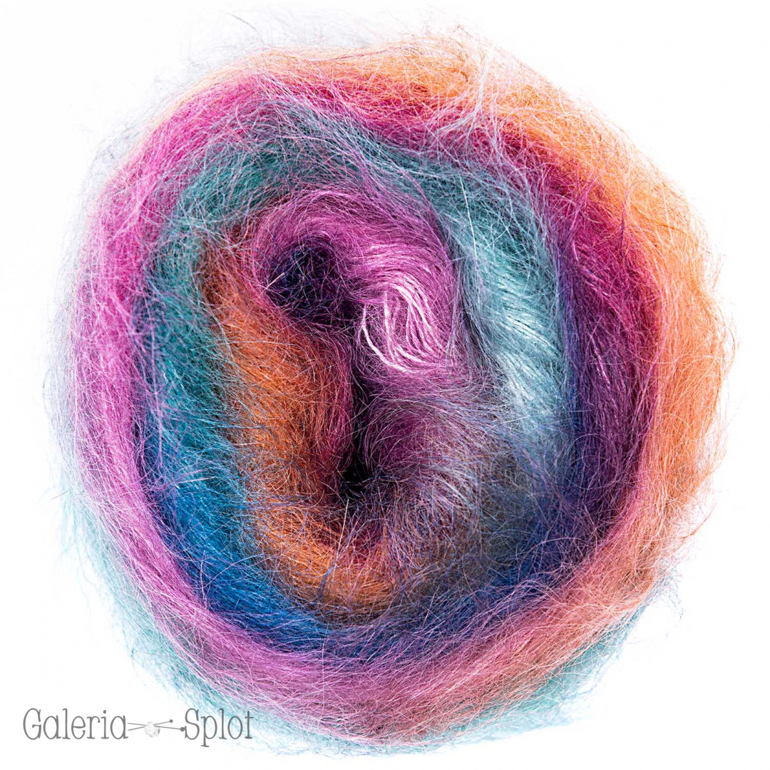 essentials super kid mohair silk Print spring - 004 turkus, róż essentials super kid mohair silk Print spring - 004 turkus, róż
