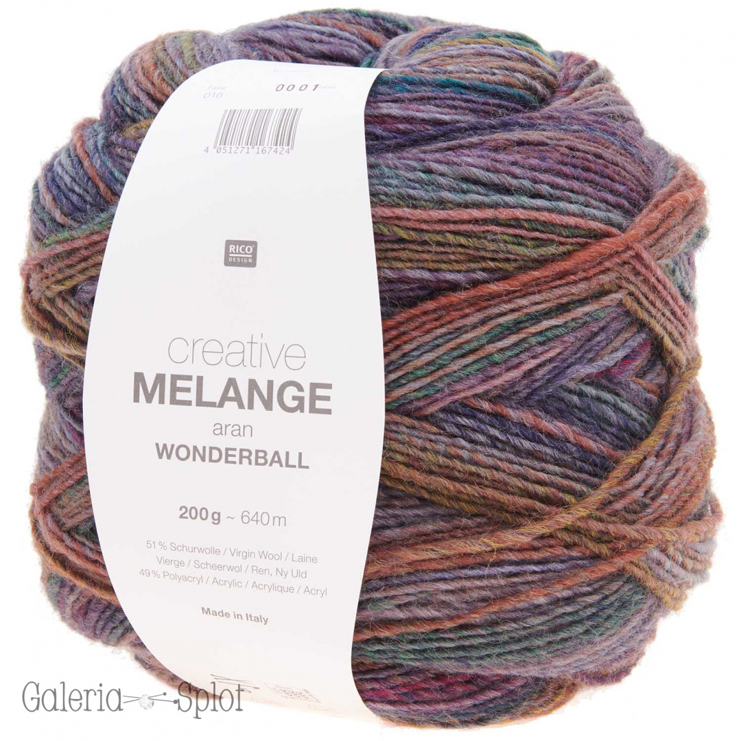 creative melange aran Wonderball - 016 fiolet, brąz creative melange aran Wonderball - 016 fiolet, brąz