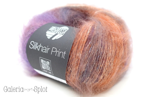 Silkhair Print - 402 - brąz jasny, niebieski, róż