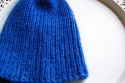 czapka merino z moherem - niebieski
