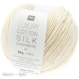 luxury cotton silk cashmere dk 001 kremowy