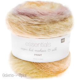 essentials super kid mohair silk Print sphere - 007 pastelowe fiolet, ecru, róż