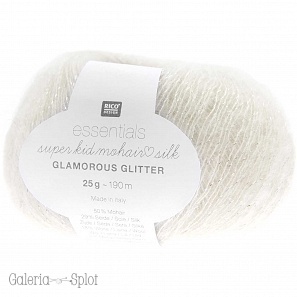 Essentials Super Kid Mohair Loves Silk Glamorous Glitter - 001 kremowy