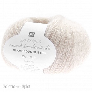 Essentials Super Kid Mohair Loves Silk Glamorous Glitter - 002 ecru