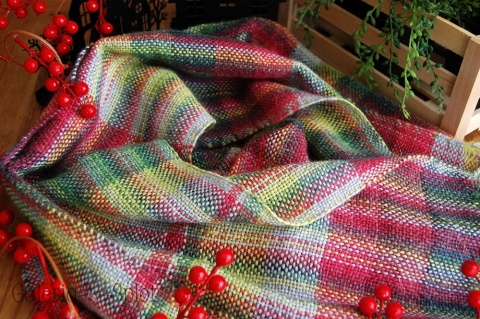 Szalik Christmas zieleń z czerwienią
