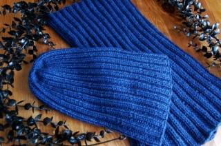 czapka i komin - niebieski