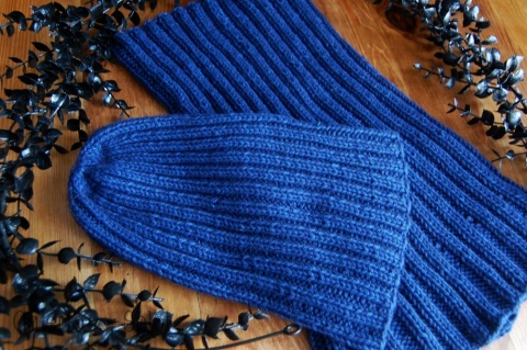 czapka i komin - niebieski